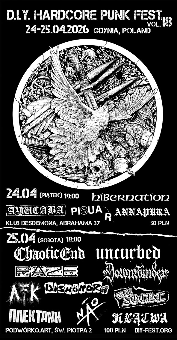 D.I.Y. HARDCORE PUNK FEST vol. 18 - 24/25.04.2026 - GDYNIA
